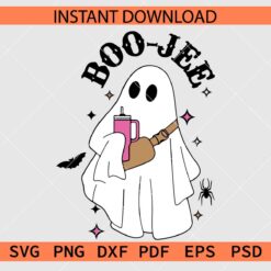 Boo Jee Ghost Holding Juice Mug SVG