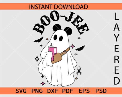 Boo Jee Mickey with Iced Coffee SVG