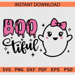 Bootiful ghost with Bow SVG