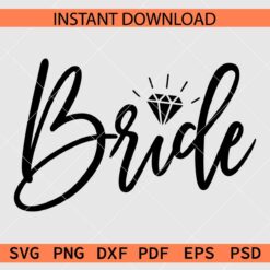 Bride Diamond Vector SVG, Wedding Diamond Clipart SVG