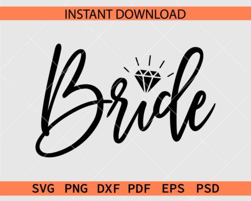 Bride Diamond Vector SVG, Wedding Diamond Clipart SVG