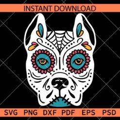 Bulldog skull zentangle Vector SVG, Bulldog Mandala Skull Stencil SVG