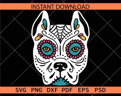 Bulldog skull zentangle Vector SVG, Bulldog Mandala Skull Stencil SVG