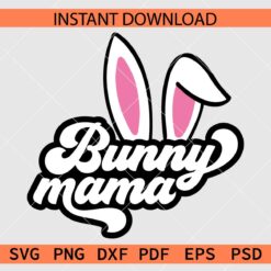 Bunny Mama With Rabbit Ears SVG, Retro Mama Bunny Clipart SVG
