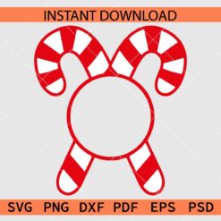 Candy Canes Monogram Vector SVG, Red and white Candy Canes SVG