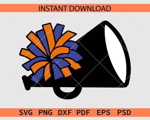 Cheerleader Megaphone Pom Pom layered Stencil SVG