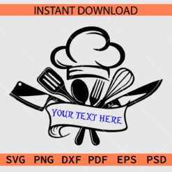 Chef Monogram SVG, Chef Name Frame Vector SVG