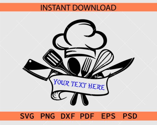 Chef Monogram SVG, Chef Name Frame Vector SVG