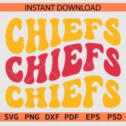 Chiefs retro wavy text SVG, Retro KC Chief Vector SVG