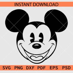 Classic Mickey Mouse Face SVG, Vintage Mickey Mouse Head SVG