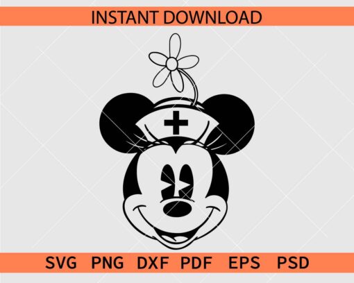 Classic Minnie with Nurse Hat SVG