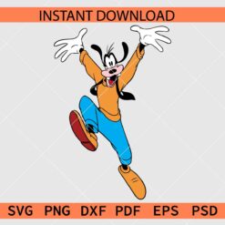 Colored playing Goofy Vector SVG, Happy Goofy Playing Décor SVG
