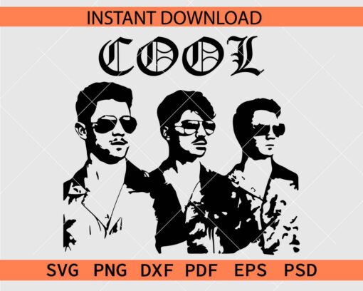 Cool Jonas Brothers with sunglasses SVG, Jonas Brothers  Cool Vector SVG