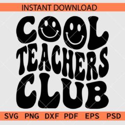 Cool teachers club Retro Wavy Text Stencil SVG