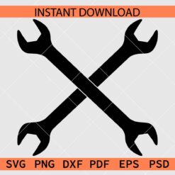 Crossed Wrenches Vector SVG, Wrenches Crossed Silhouette SVG