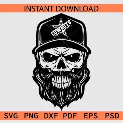 Dallas cowboys skull Silhouette SVG, Dallas cowboys skull Stencil SVG