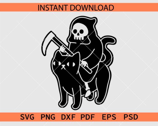 Death Riding a Black Cat SVG