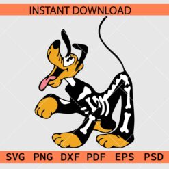 Disney Pluto Skeleton Halloween Vector SVG