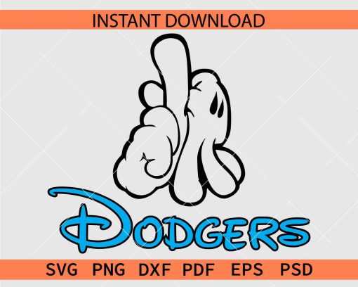 Dodgers Mickey hand SVG, Mickey LA Dodgers Hands SVG