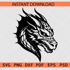 Dragon Head Stencil SVG, Dragon Head Décor SVG