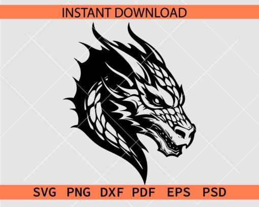 Dragon Head Stencil SVG, Dragon Head Décor SVG