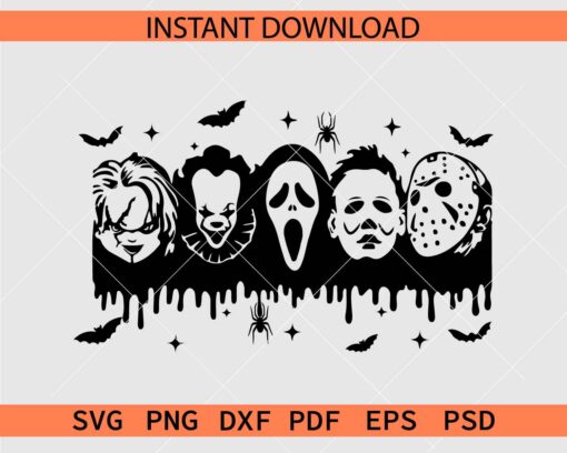 Dripping Horror Movie Characters décor SVG