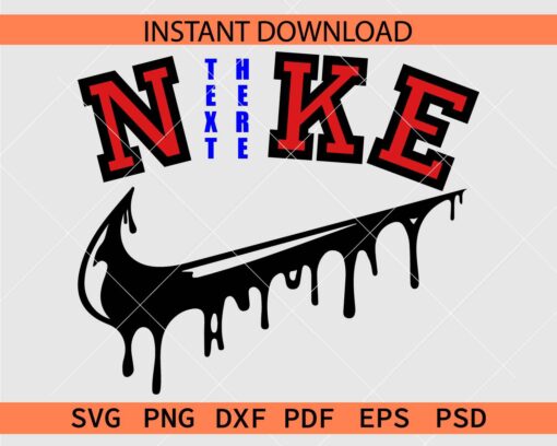 Drippy Nike Name Frame Vector SVG