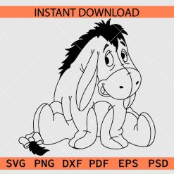 Eeyore Coloring Page SVG, Eeyore Illustration SVG