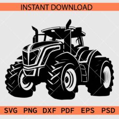Farm Tractor Vector SVG, Monster Farm Tractor Stencil SVG