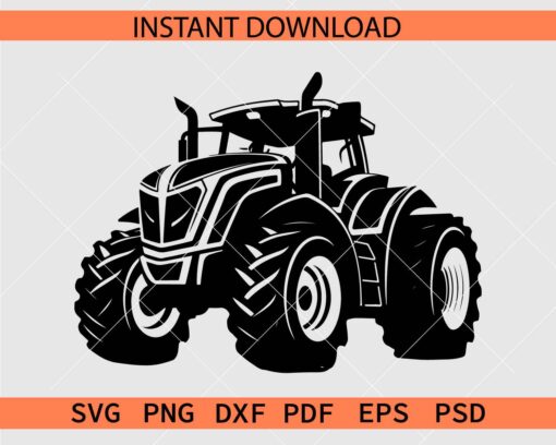 Farm Tractor Vector SVG, Monster Farm Tractor Stencil SVG