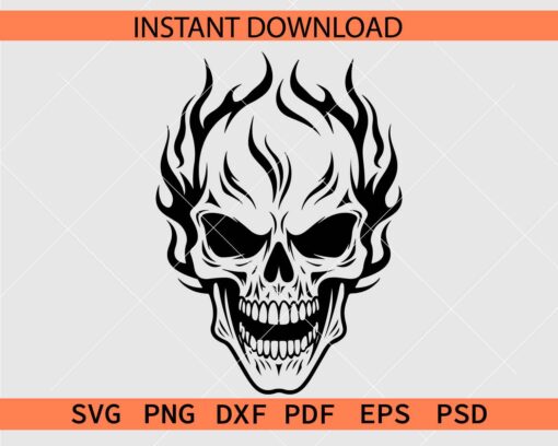 Flaming-Skull-SVG