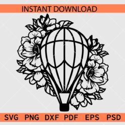  Floral Hot air balloon svg SVG, Hot air balloon Flowers Décor SVG