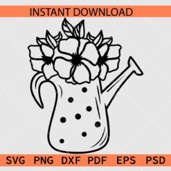 Floral Watering Can SVG, Floral Watering Jar SVG