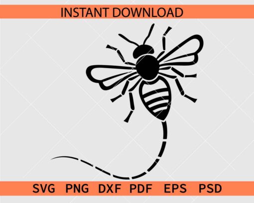 Flying Bee Trail SVG, Flying Bee Trail Vector SVG