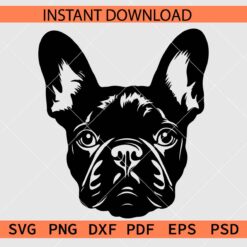 French Bulldog Head Silhouette SVG