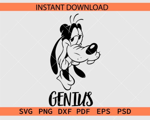 Funny Genius Goofy Stencil SVG