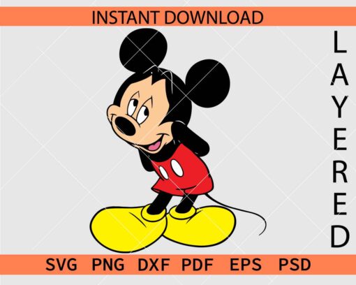 Funny Mouse Folding Hands Behind SVG