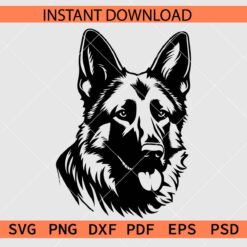 German Shepherd Dog Head Silhouette SVG