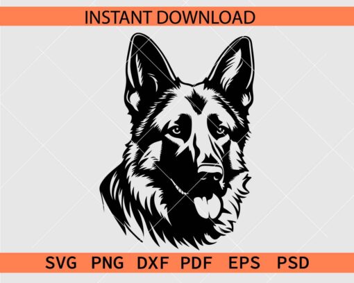 German Shepherd Dog Head Silhouette SVG