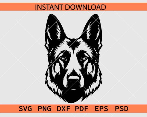German Shepherd Stencil SVG