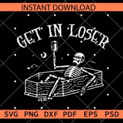 Get in loser skeleton in coffin Vector SVG