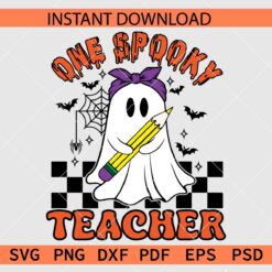 Ghost with Pencil Spooky Teacher Clipart SVG