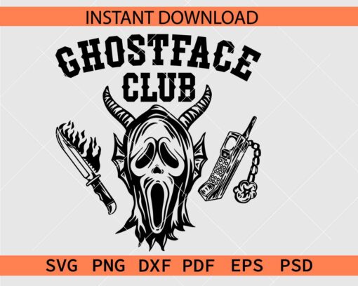 Ghostface Hellfire Club SVG, Killer Ghostface Club SVG