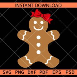Gingerbread with bow Vector SVG