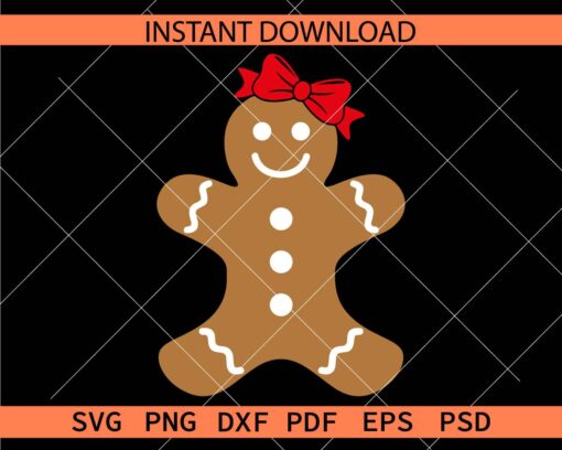 Gingerbread with bow Vector SVG