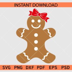 Gingerbread with bow Vector SVG