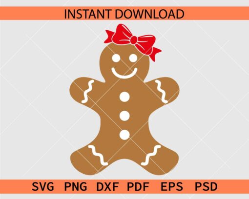 Gingerbread with bow Vector SVG
