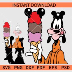 Goofy Ice Cream Layered SVG, Goofy Disneyland snacks clipart SVG
