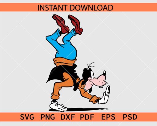 Goofy Walking on Hands SVG, Goofy Acrobatic Skill Walking on Hands SVG