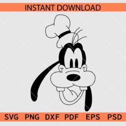 Goofy head sketch SVG, Goofy head Coloring Page SVG